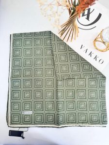 Vakko Kare Desen Pamuk Soft Eşarp 610144 - Haki