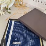 Vakko Puantiye Desen Pamuk Soft Eşarp 26489 - Lacivert