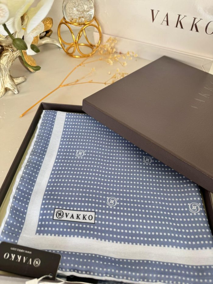 Vakko Puantiye Desen Pamuk Soft Eşarp 26489 - Lavanta