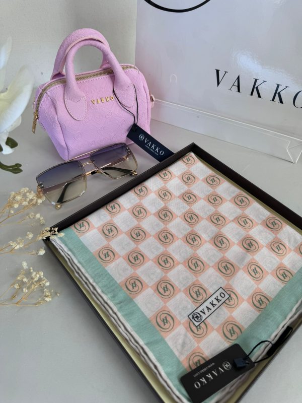 Vakko Dama Desen Pamuk Soft Eşarp 63411 – Mint