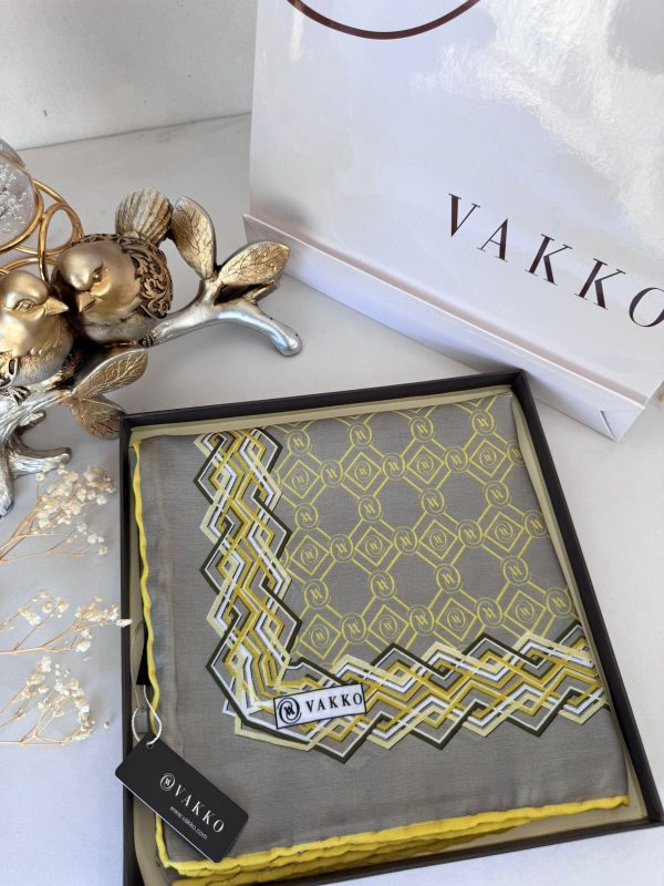 Vakko Şerit Desen Pamuk Soft Eşarp 14589 – Nil Yeşili