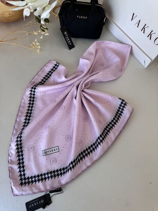 Vakko Kazayağı Desen Pamuk Soft Eşarp 36589 – Pudra