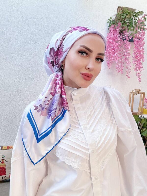 Vakko Çiçek Desen Eşarp – Saks