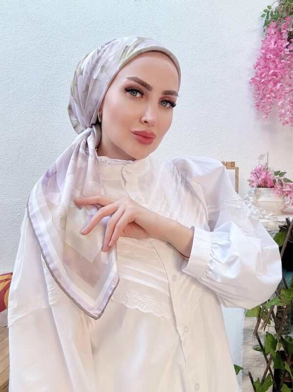 Vakko Çiçek Desen Eşarp – Soft Lavanta