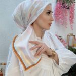 Vakko Papatya Desen Eşarp - Camel
