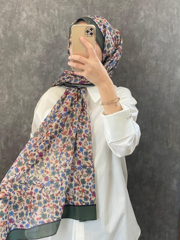 Çiçek Deen Pamuk Soft Şal 424434 – Haki