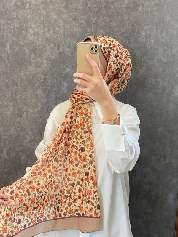 Çiçek Deen Pamuk Soft Şal 424434 – Camel