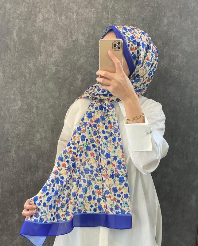 Çiçek Deen Pamuk Soft Şal 424434 – Saks