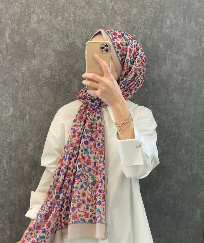 Çiçek Deen Pamuk Soft Şal 424434 – Soft Vizon