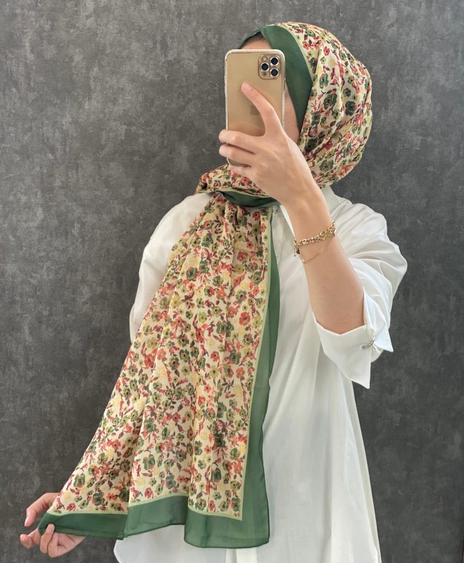 Çiçek Deen Pamuk Soft Şal 424434 – Yaprak Yeşili