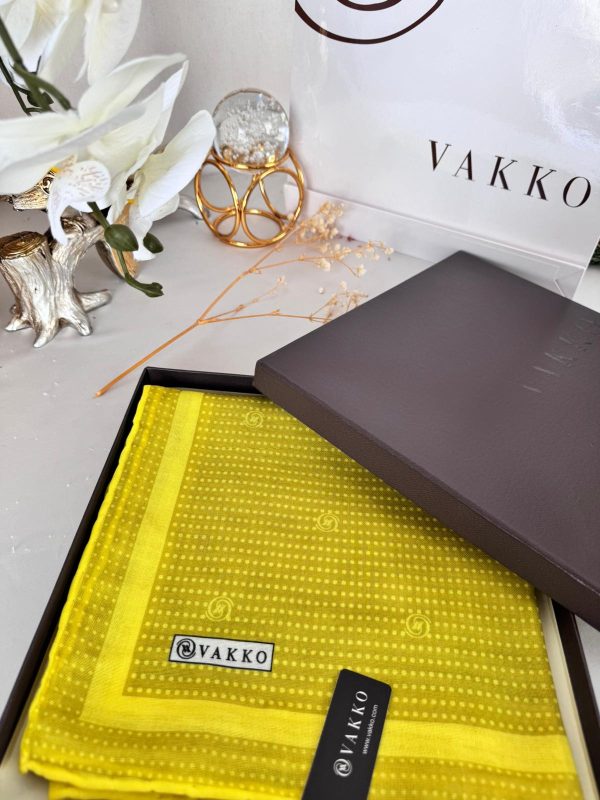 Vakko Puantiye Desen Pamuk Soft Eşarp 26489 – Yağ Yeşili
