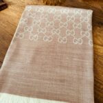 Gucci Yun İpek Çİft Taraflı Şal 87452 - Koyu Bej
