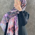 Etro Etnik Desen Pamuk Soft Şal 38630 -Lila