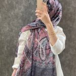 Etro Desen Vual İpek Şal - Gül kurusu