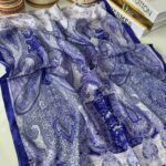 Etnik Etro Desen Pamuk Soft Şal 61534 - Morcivert