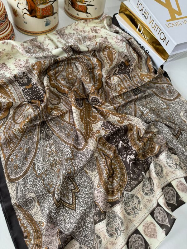 Etnik Etro Desen Pamuk Soft Şal 61534 – Mocha