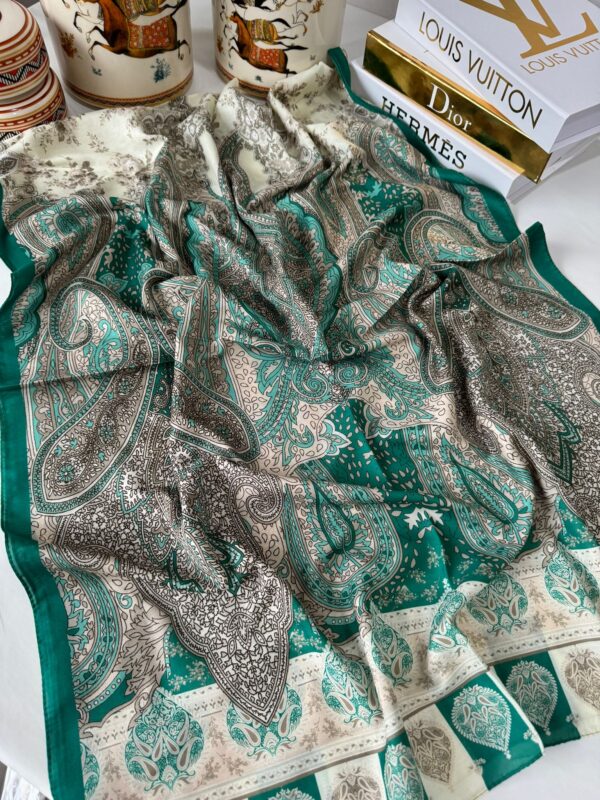 Etnik Etro Desen Pamuk Soft Şal 61534 – Soft Yeşil