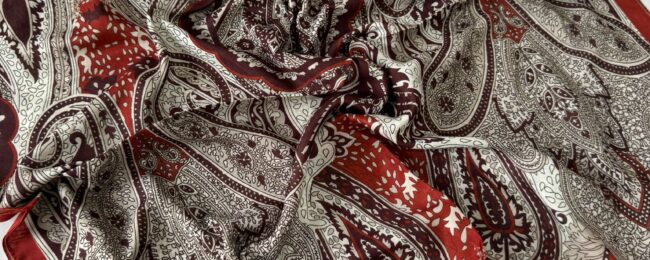 Etnik Etro Desen Pamuk Soft Şal 61534 - Turuncu