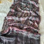 Etro Marka İthal Etnik Desen Vual İpek Şal - Pudra