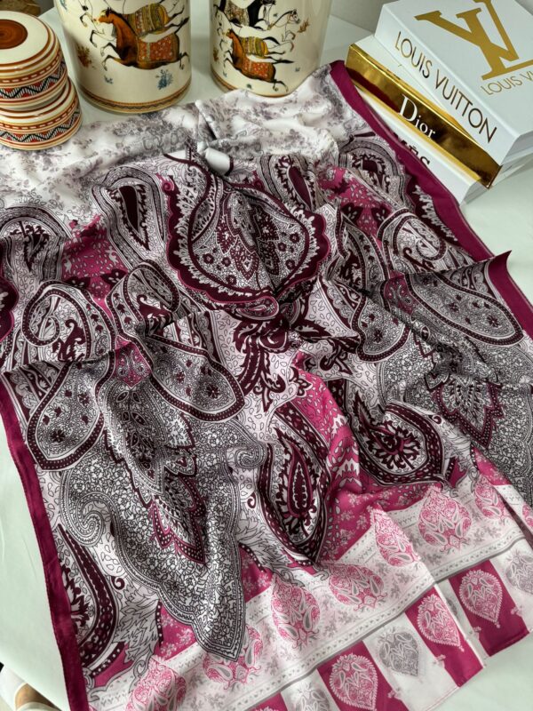 Etnik Etro Desen Pamuk Soft Şal 61534 – Mürdüm