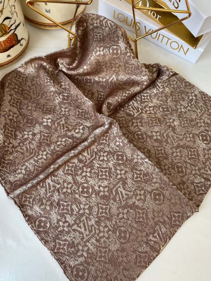 LV Desen Jakar Eşarp 48971 - Kahve