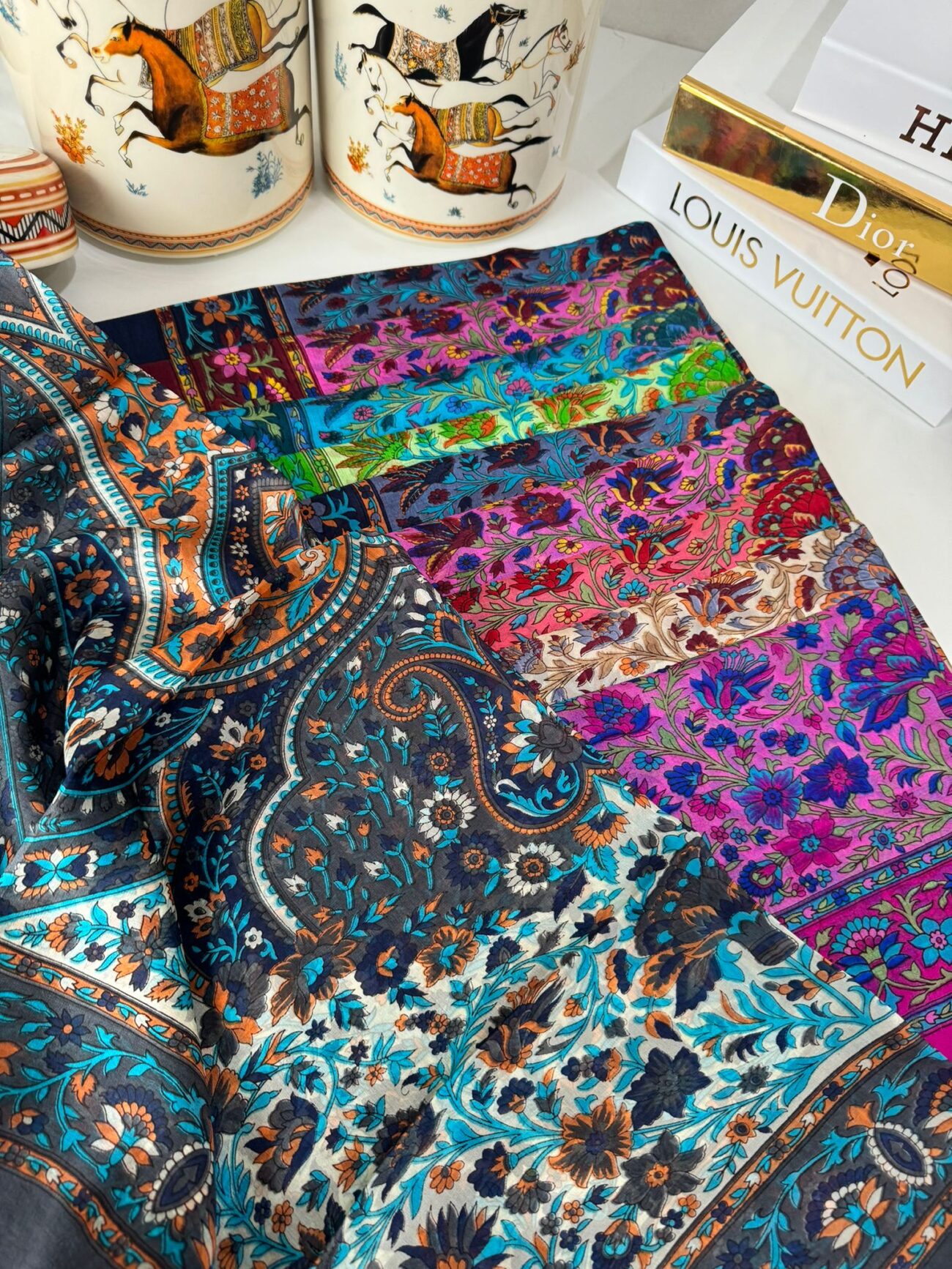 Hint İpeği Yeni Sezon Şal 315 - Fuşya - Görsel 2