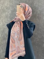 Etro Etnik Desen Pamuk Soft Şal 36631 - Turuncu
