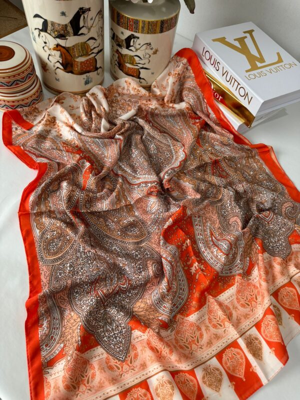Etnik Etro Desen Pamuk Soft Şal 61534 – Bal Kabağı