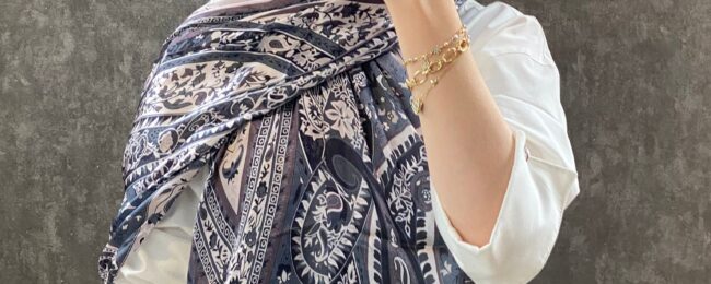 Etro Desen Hint Vual İpek Şal - Füme
