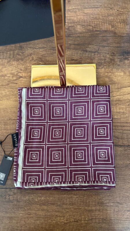 Vakko Kare Desen Pamuk Soft Eşarp 610144 – Bordo