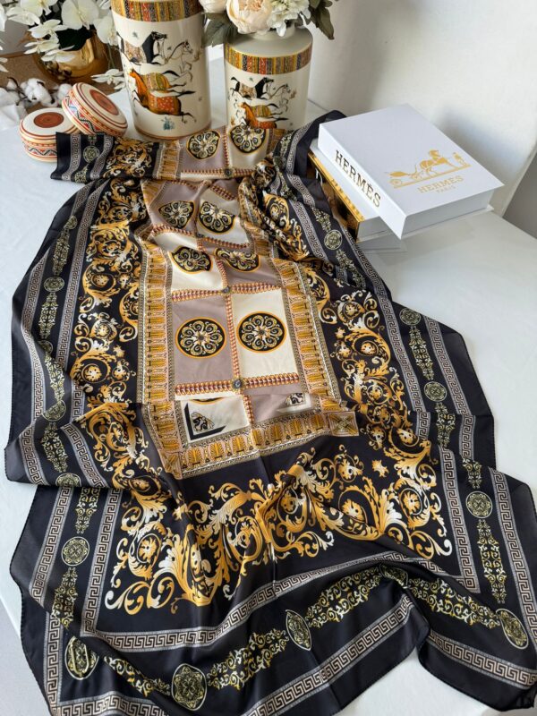 Versace Vual İpek Şal 84263 – Siyah