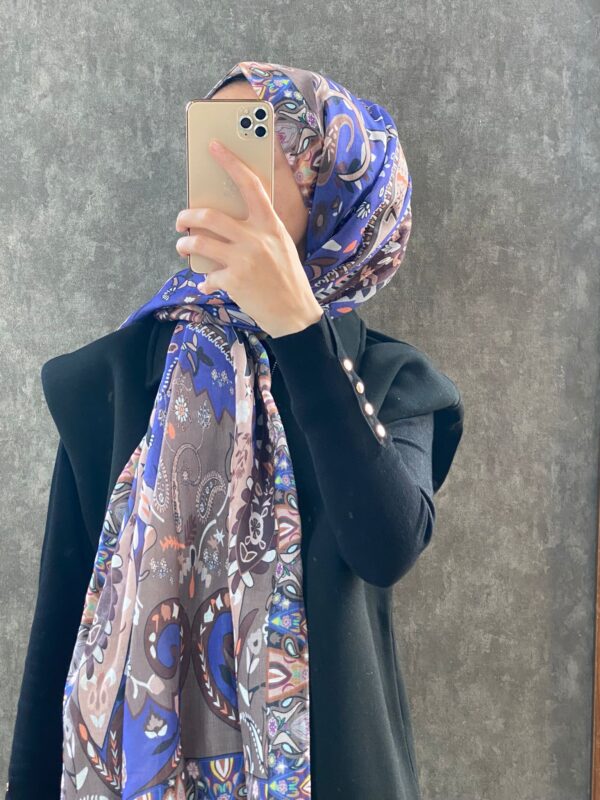 Etro Etnik Desen Pamuk Soft Şal 38630 – Morcivert