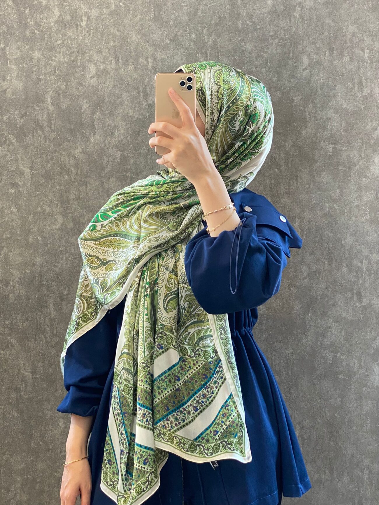 İTHAL ETRO DESEN NEW VUAL İPEK ŞAL 44344 -Çağla - Görsel 2
