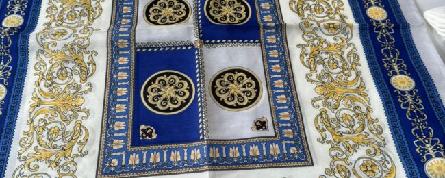 Versace Pamuk İpek Şal -Saks-Vizon