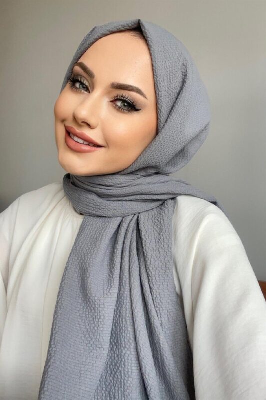 Pamuk Naturel Şal 49971 – Gri