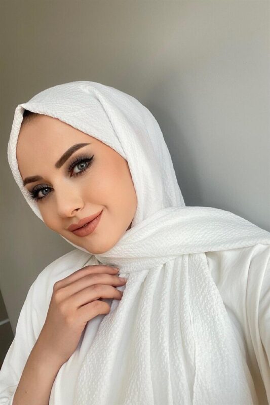 Pamuk Naturel Şal 49971 – Beyaz