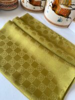Vakko Desen Monogram İpeksi Şal 441044 - Yağ Yeşili