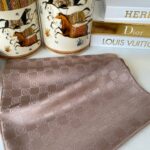 Vakko Desen Monogram İpeksi Şal 441044 - Mocha