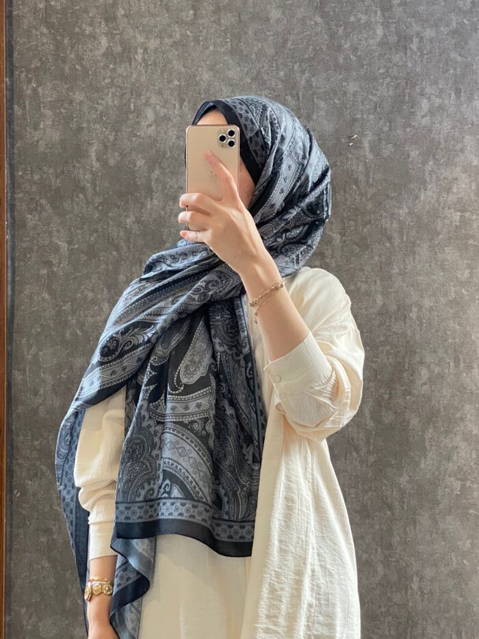 Etro Pamuk İpek Şal -987654 SİYAH/BEYAZ - Görsel 2