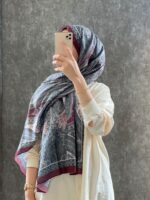 Etro Pamuk İpek Şal -987654 VİŞNE/GRİ