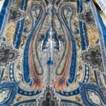 Etnik desen pamuk soft şal-321654 LACİVERT/KREM