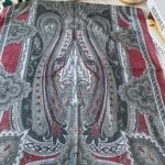 Etnik desen pamuk soft şal-321654 VİŞNE/GRİ