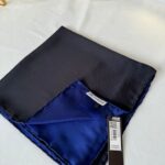Vakko Çift Taraflı 12 mm %100 İpek Eşarp 10044 - Siyah/ Lacivert