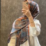 İthal Etro Yeni Sezon İthal Etnik Desen Vual İpek Şal 10041 - Turuncu