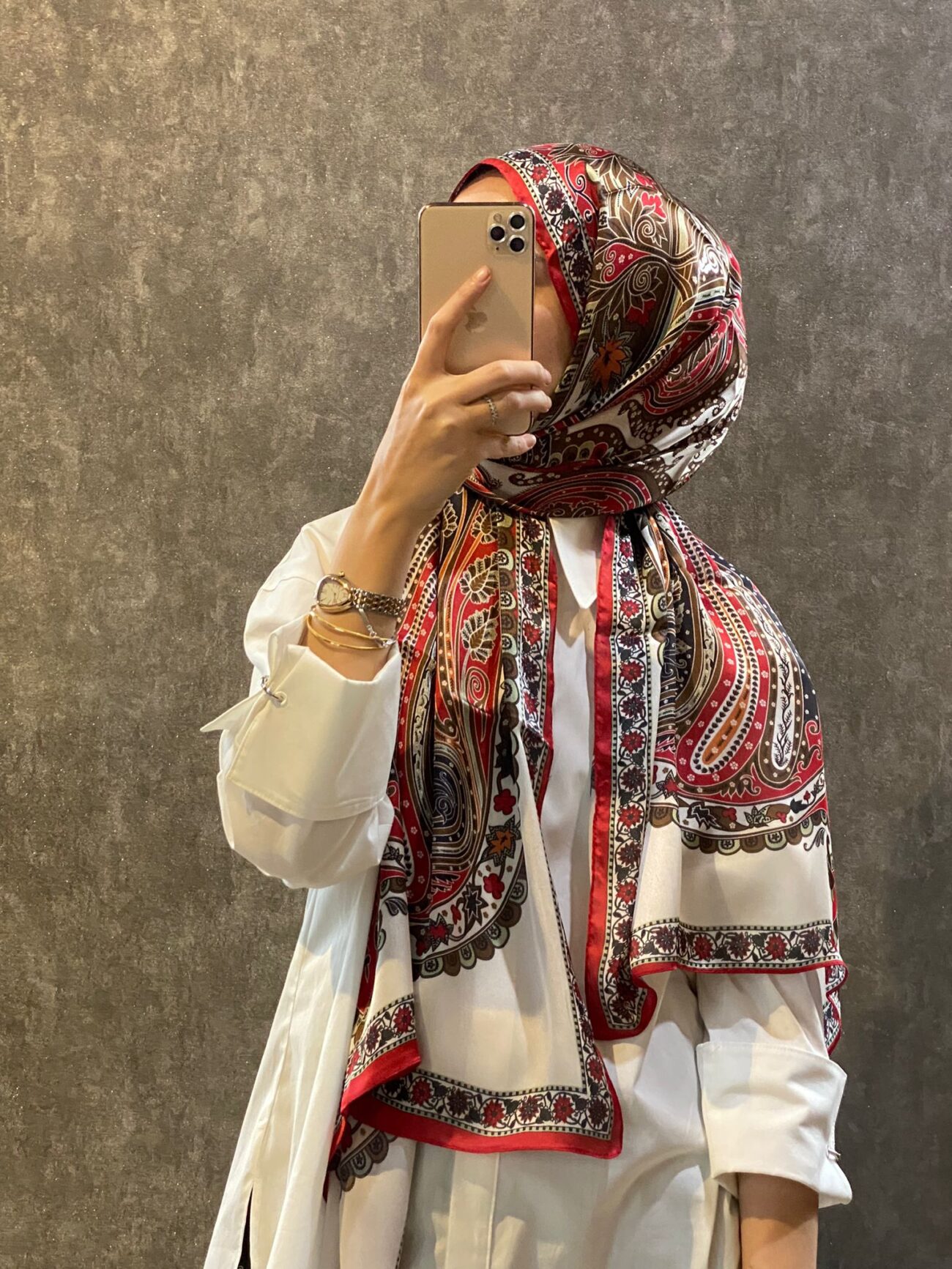 İthal Etro Yeni Sezon İthal Etnik Desen Vual İpek Şal 10041 - Bordo - Görsel 3