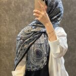 İthal Etro Yeni Sezon İthal Etnik Desen Vual İpek Şal 10041 - Siyah