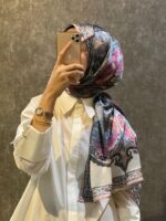İthal Etro Yeni Sezon İthal Etnik Desen Vual İpek Şal 10041 - Bademi