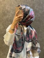 İthal Etro Yeni Sezon İthal Etnik Desen Vual İpek Şal 10041 - Bademi