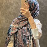 İthal Etro Yeni Sezon İthal Etnik Desen Vual İpek Şal 10041 - Koyu Vizon