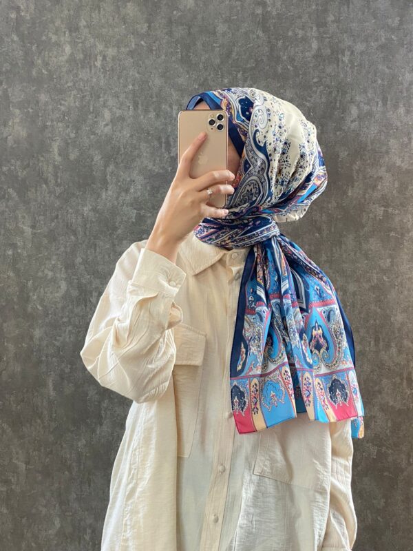 ETRO KAYMAYAN VUAL İPEK ŞAL 025025 – lacivert/pembe